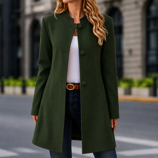 Clara™ | Eleganter Damenmantel mit Stehkragen und taillierter Passform